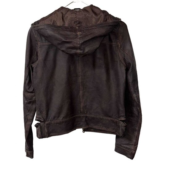 Leather Jacket by Old Navy Brown Distressed Size Small - Picture 2 of 4